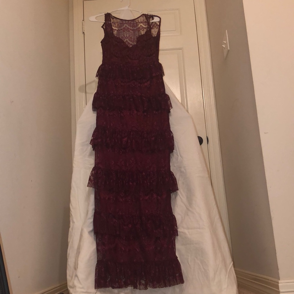Beautiful burgundy paneled dress